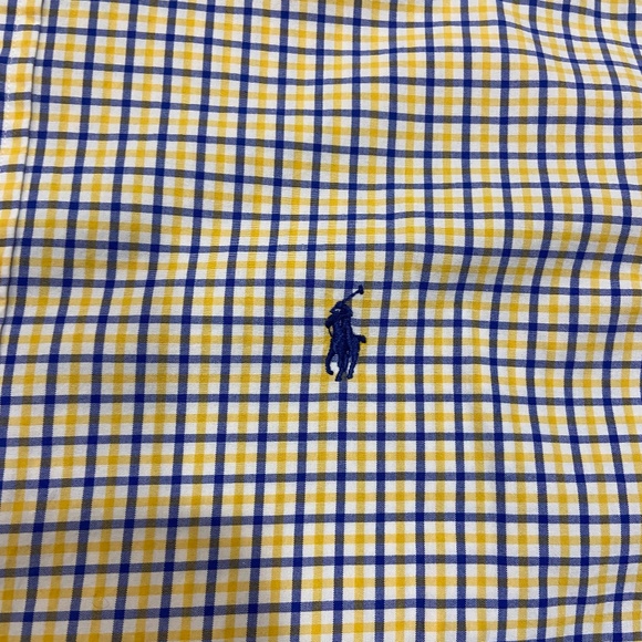Polo by Ralph Lauren Blue & Yellow Plaid Button Down Classic Fit Mens Large - Picture 5 of 8